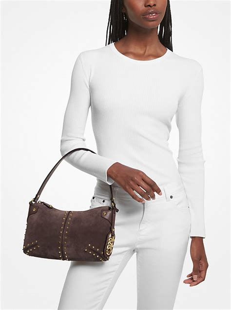 michael kors suede bags|Michael Kors astor large pouchette.